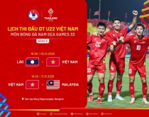 Lịch thi đấu của U22 Việt Nam tại SEA Games 33 mới nhất